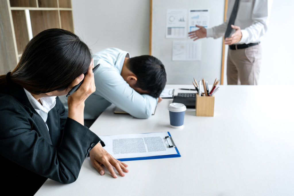 Business conference with presentation of project, executive team